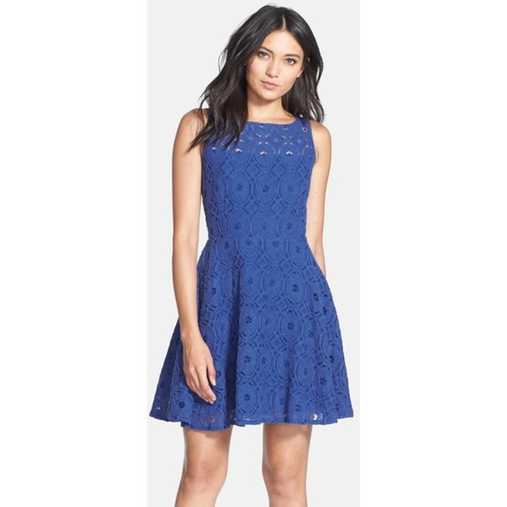 Blue lace dress